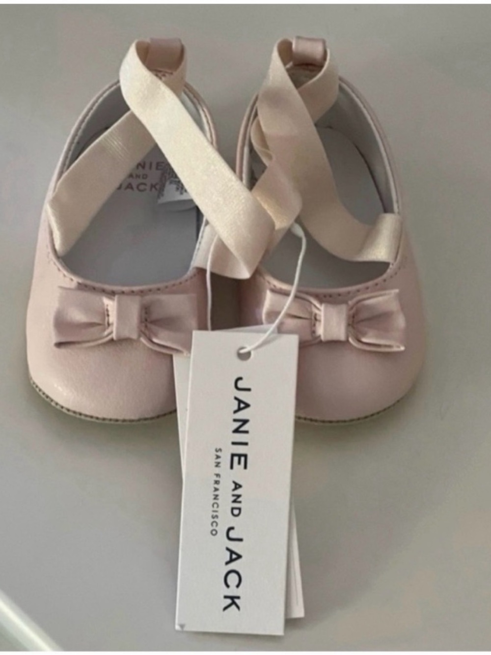 Janie and Jack Pink Ballet Flats Baby Shoes Size 3-6M NWT